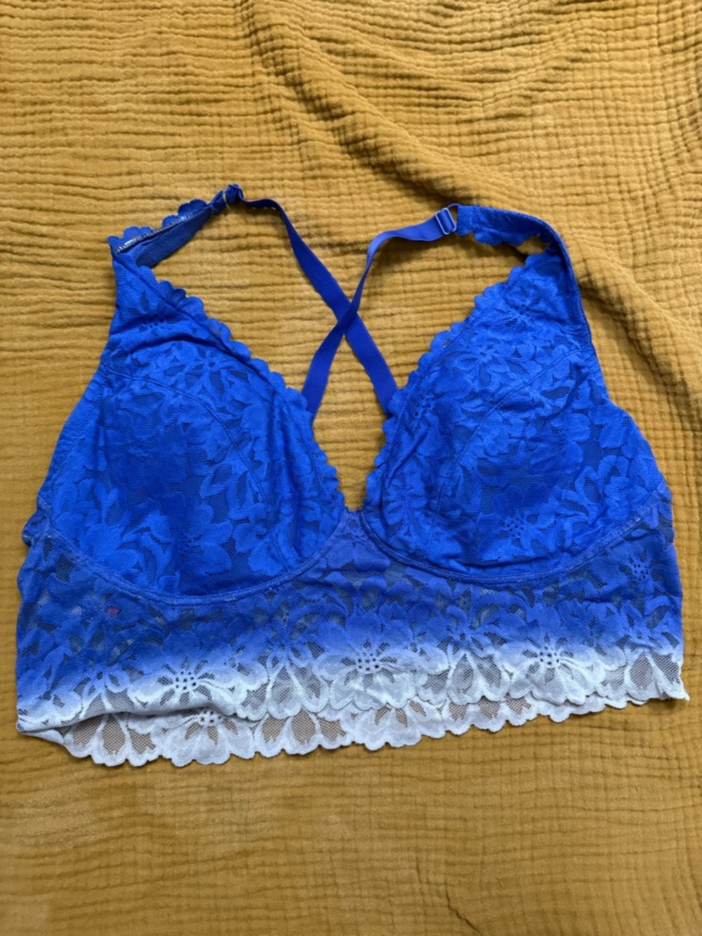 Blue Ombre Lace Bralette - Women Intimates & Sleepwear with padding